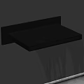 Black Wall Mounted Faucet With Waterfall Flow And Modern Design