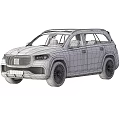 Red And Black Luxury SUV With Chrome Grille Side Windows And Alloy Wheels
