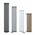 Various Colored Vertical Heating Radiators in Black Grey White and Brown