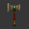 Hammer Warhammer Cartoon Hammer Magic Hammer Thor's Hammer Ancient Weapons Cold Weapons Medieval Items 3d model