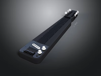 Black Multi Plug Power Strip With White Sockets And Control Buttons 3d model