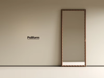 Poliform Modern Full Length Mirror With Braided Metal Frame For Interior Wall Decor 3d model