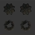 Four Unique Textured Metal Conical Sculptures For Artistic Decor Display Pieces