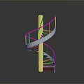 Sleek Modern Spiral Staircase Featuring Metal Structure And Curved Handrail