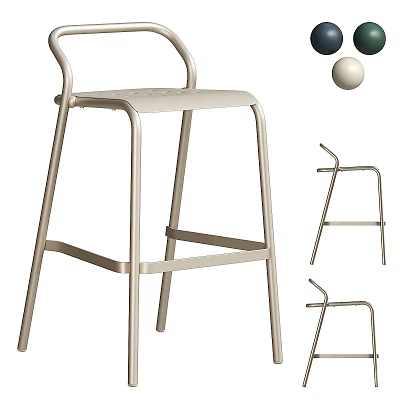 Modern Metal Bar Stool With Sleek Design And Sturdy Frame For Kitchen Island Use 3d model