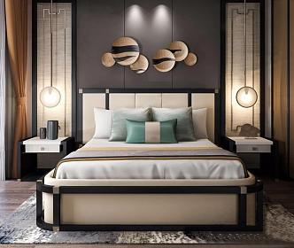 Background double bed 3d model