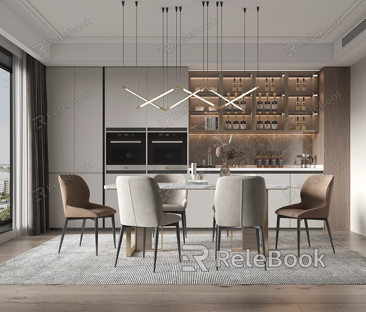 Modern Restaurant Dining Table and Chair model