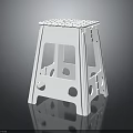 Modern White Plastic Stool With Simple Design And Hollow Cut Out Details