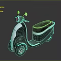 Vintage Black and White Scooter with Brown Seat Round Headlight and Classic Design