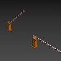 Automatic Parking Barrier System With Yellow Control Box And Red White Striped Gate