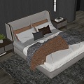 Bentley Modern Double Bed Bedside Table Lamp Carpet Brand Bed 3d model