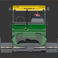 Green And Yellow ABG VOGELE Road Roller With Cab And Tracks