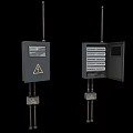 Electrical Distribution Boxes With Open Closed Covers Warning Signs And Internal Components