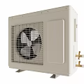 Air Conditioner Fan Outdoor Unit with White Casing Metal Grille and Brass Fittings