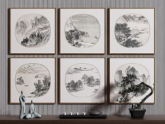 New Chinese Decorative Painting Hanging Painting 3d model