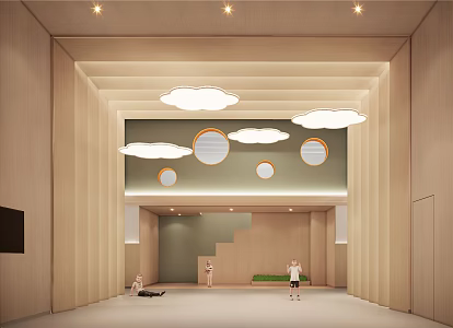Modern Kindergarten Hall Kindergarten Hall Classroom Interior 3d model