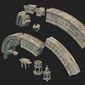 Ancient Style Stone Architectural Components With Various Shapes Carvings And Arch Designs
