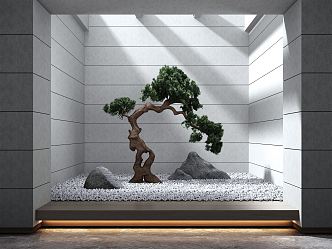 Modern landscape sketch Tianjing pine tree 3d model