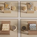 New Chinese Chess Table and Chair Chess Go Chess 3d model