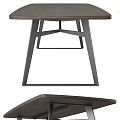 Modern Dining Table With Geometric Metal Frame And Sleek Top Design 3d model