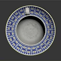 Ceramic Blue And White Patterned Cup With Matching Saucer And Floral Motifs