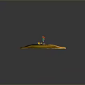 Game Movie Character With Red Hair Green Top And White Pants On Yellow Spiral Surface