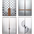 Various Modern Sliding Door Designs With Wooden Handles Frosted Glass Vertical Stripes And Spiral Patterns