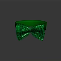 Cute Animal Wearing Green Polka Dot Bow Tie With Headband Accessory
