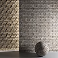 Modern Feature Wall Design With Various Brick Textures Neutral Tones And Decorative Dome
