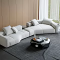Modern Sofa Coffee Table Multi-Person Sofa Shaped Sofa Shaped Coffee Table 3d model