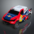 Red Bull Total Sponsored Racing Truck With Red Blue Yellow Body Design