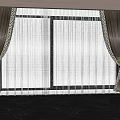 Elegant White Sheer Curtains With Dark Outer Panels And Decorative Tiebacks For Window