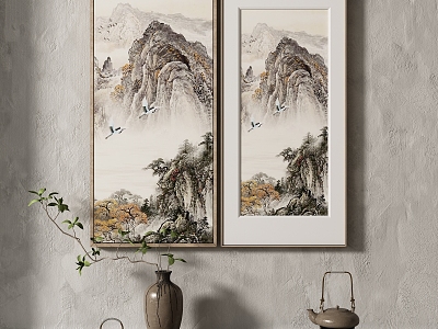 New Chinese Landscape Painting Texture Decoration Painting Italian Minimalist Middle Ages model