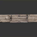 Detailed Stone Architectural Model Featuring Steps Entrance And Textured Walls