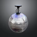 Decorative Ornament Set With Silver Mirror Disco Ball Hanging Decoration