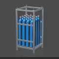 Industrial Metal Rack For Storing Blue Gas Cylinders With Red Caps