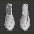 White slip on shoes with pink trim and flat sole comfortable for casual daily wear