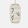 In-store ceiling decoration at the entrance of Japanese lantern log wind shop 3d model