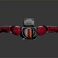 Futuristic Robot Armor Design With Red White Gray Helmet And Armored Body