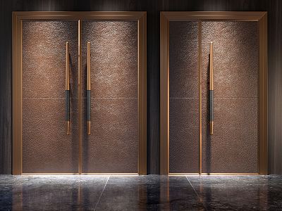 Modern double door double open copper door model