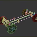 Heavy Duty Vehicle Chassis With Four Wheels And Steel Frame Structure