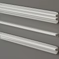 White Kitchen Lighting Strips In Various Lengths Mounted On Gray Background 3d model