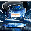 Interactive Digital Exhibition Space With 360 Degree Projection Screen And Blue Light Visual Effects 3d model