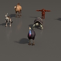 Animal Mammal Low Model Animal Low Face Number Animal Game Animal Animal Simple Model Realistic Animal Camel Kangaroo Ostrich Turtle Lizard 3d model