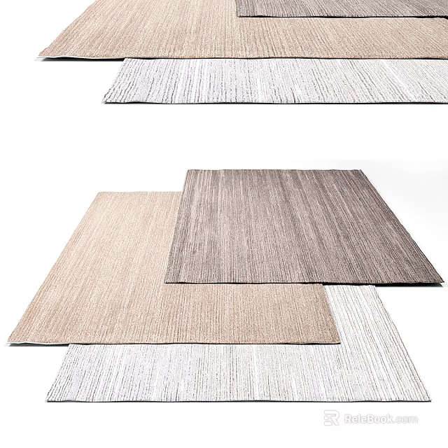 Different Colored Square Rugs with Woven Texture for Modern Home Decor 3d model 