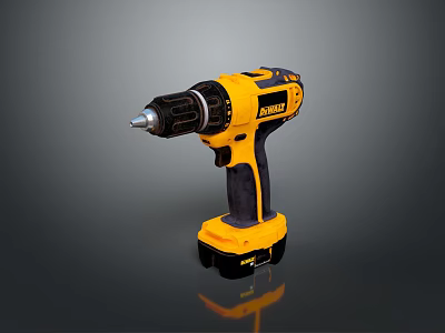 Cordless Electric Drill With Yellow And Black Design Ergonomic Handle And Powerful Motor 3d model
