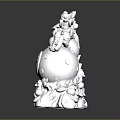 Silver Decorative Sculpture With Intricate Carvings Stable Base And Shiny Finish
