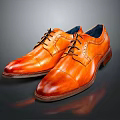 Classic Brown Leather Dress Shoes With Lace Up Brogue Details And Elegant Design