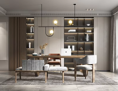 Modern study 3d model Modern study 3d model