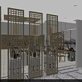 Modern Chinese Style Specialty Store Interior With Display Cabinets Exhibition Counters And Chandeliers